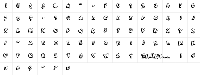 DimWitGauche Regular font glyphpreview