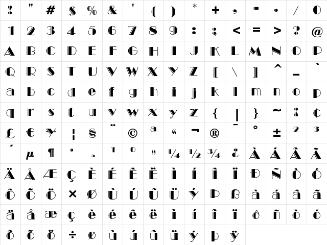 Broadway Engraved font glyphpreview