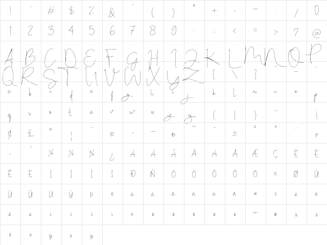Stealletto Regular font glyphpreview