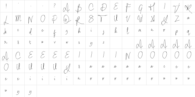 Stay Ontheway Regular font glyphpreview