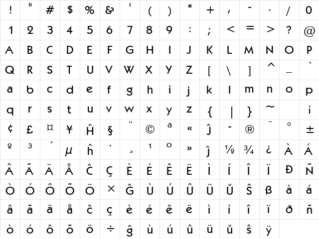 Kabel Md BT Eo Medium font glyphpreview