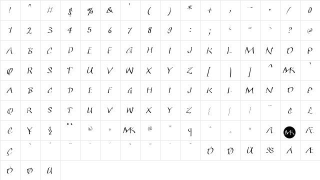 QuickKleinSketches Regular font glyphpreview