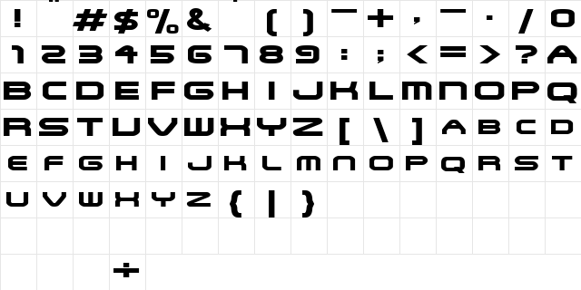 SNFUExtended Regular font glyphpreview