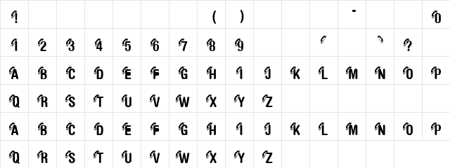 Land Line Regular font glyphpreview