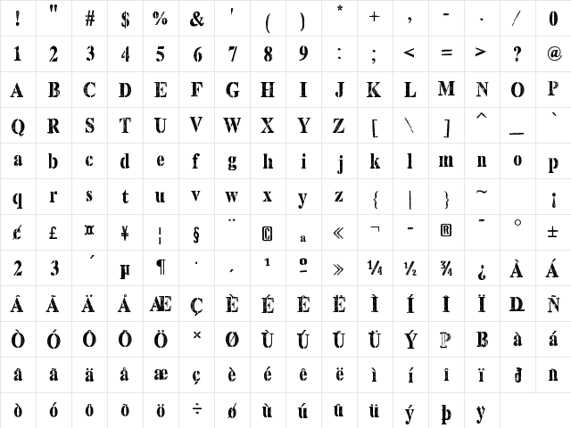 Top Secret Stamp Regular font glyphpreview