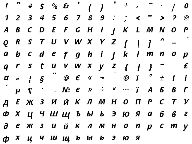 Fiesta Regular font glyphpreview