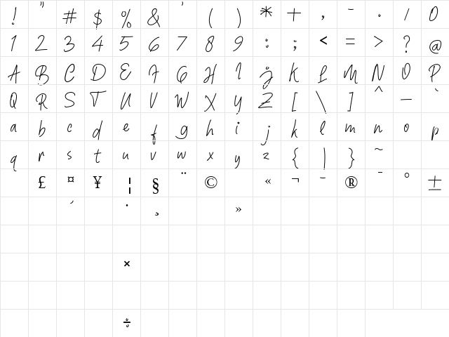 Shafira Regular font glyphpreview