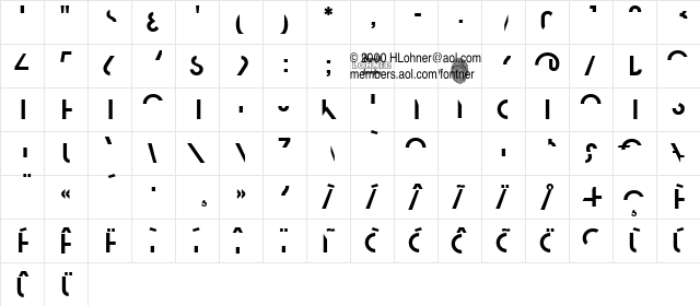 ThreePartySystemA Regular font glyphpreview