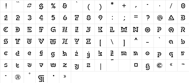 DublonBrusC Regular font glyphpreview