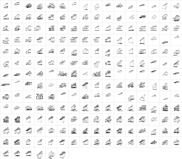 Erectlorite Reft Regular font glyphpreview