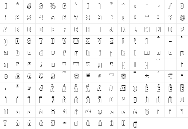 SeanBeckerOutline-Heavy Regular font glyphpreview
