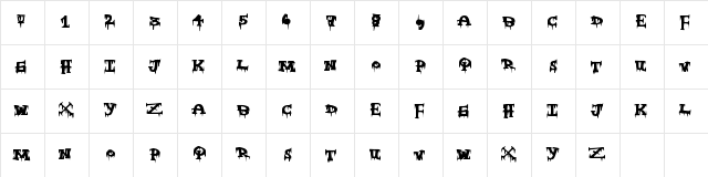 FreakyNight Regular font glyphpreview