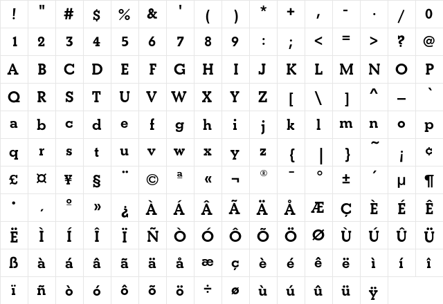 BetonEF Bold font glyphpreview