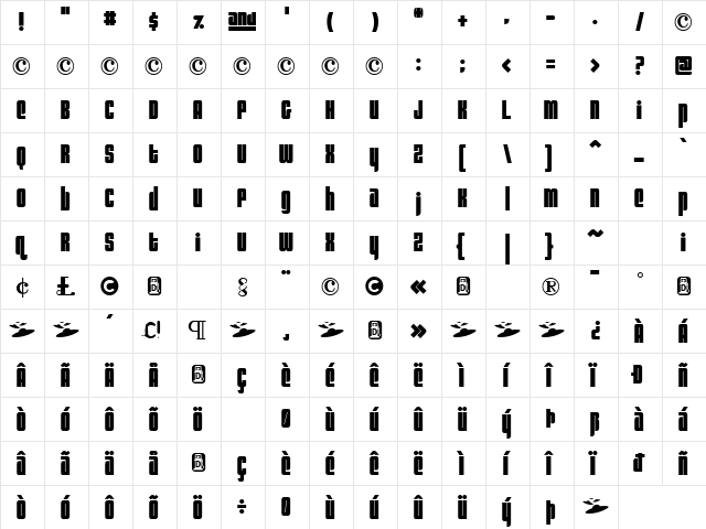 SooperCosmic Regular font glyphpreview