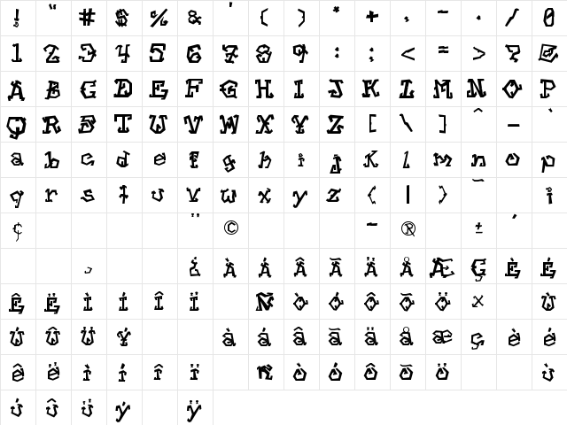 Street Voice!! Regular font glyphpreview