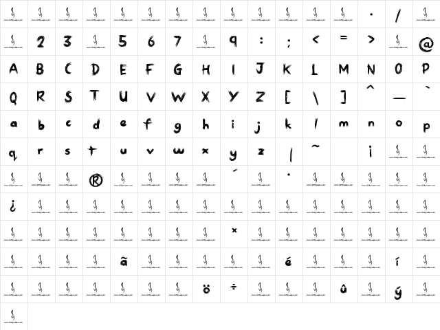 Sketchy Night Regular font glyphpreview