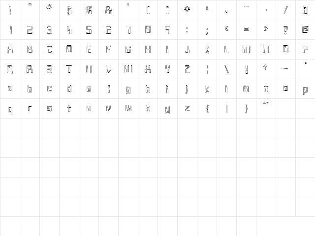 Sloppy 4 Regular font glyphpreview