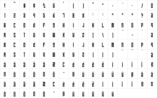 Ozone Layer Regular font glyphpreview
