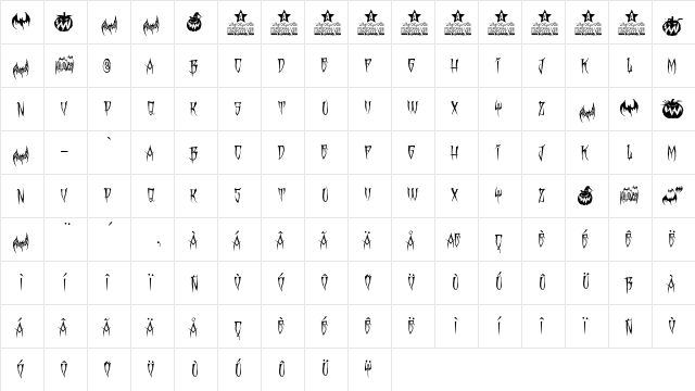 MONSTER PARTY PERSONAL USE Regular font glyphpreview