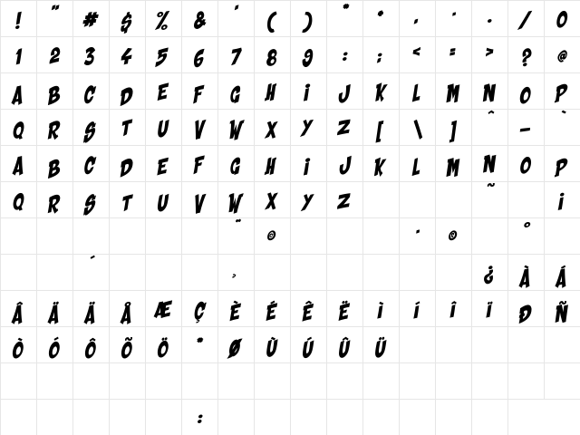 Shaka Pow Regular font glyphpreview