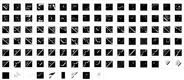 SpaceAttackTwo Regular font glyphpreview