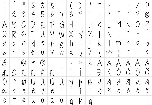 KG I Need A Font Regular font glyphpreview