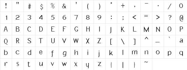 Paresis Normal font glyphpreview
