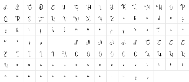 Quinneshademo Regular font glyphpreview