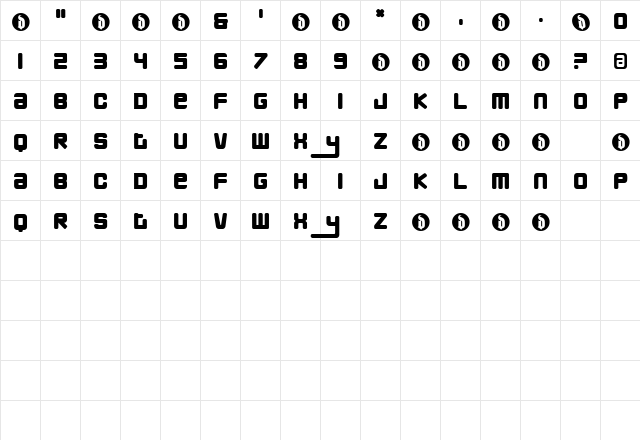 ThreeCubicFeet Regular font glyphpreview
