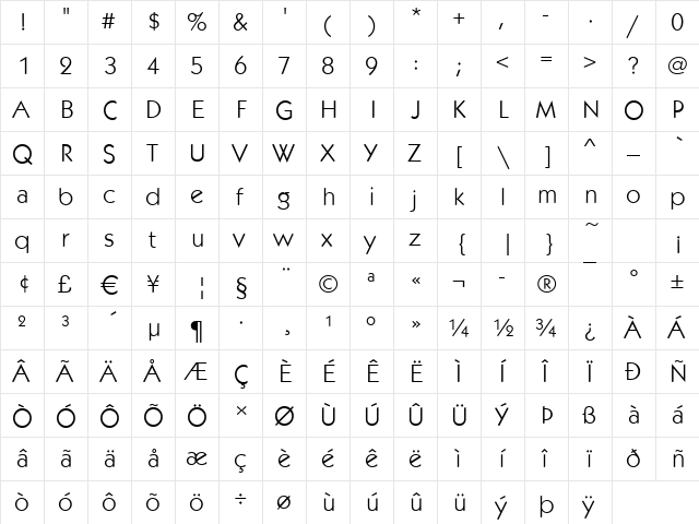 Koblenz Book font glyphpreview