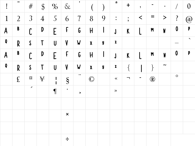 MORGENTA Regular font glyphpreview