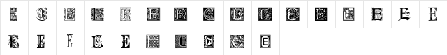 Ornamental Initials E Regular font glyphpreview