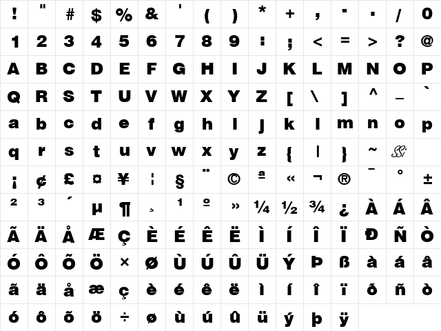 Context Black SSi Black font glyphpreview