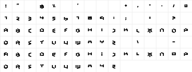 Open Up Regular font glyphpreview