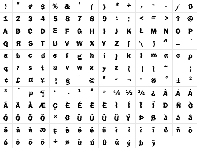 Funky41 Becker Regular font glyphpreview