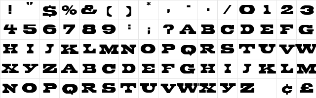 Peduncle Normal font glyphpreview