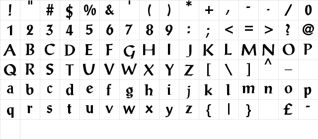Monclova Regular font glyphpreview