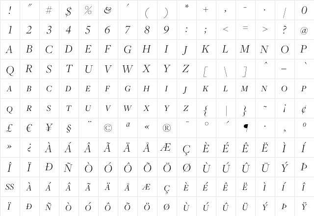 Freight Disp Light Italic SC font glyphpreview