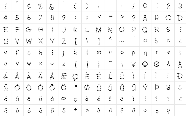 FZ JAZZY 34 STRIPED Normal font glyphpreview