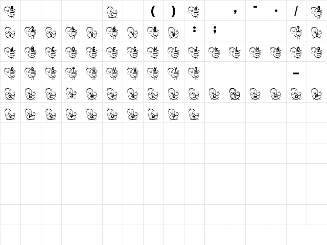 T-piyo Font Regular font glyphpreview