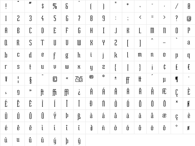 So Normal Regular font glyphpreview