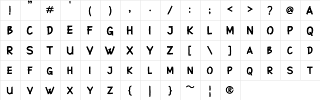 Superstition Regular font glyphpreview