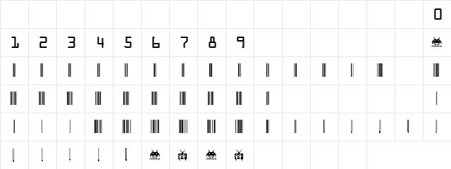 code xero Regular font glyphpreview
