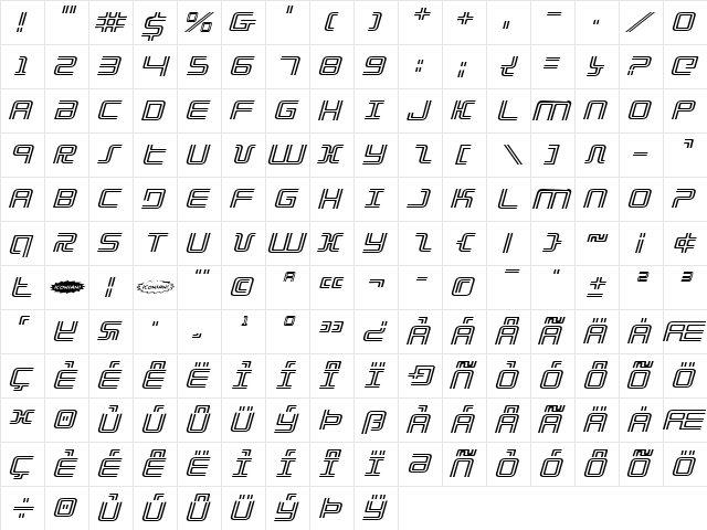 Election Day Expanded Italic Expanded Italic font glyphpreview