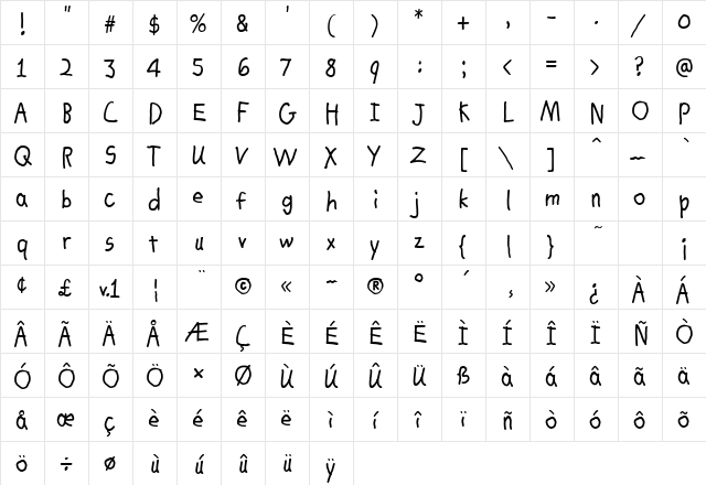 ChrisHmk Regular font glyphpreview