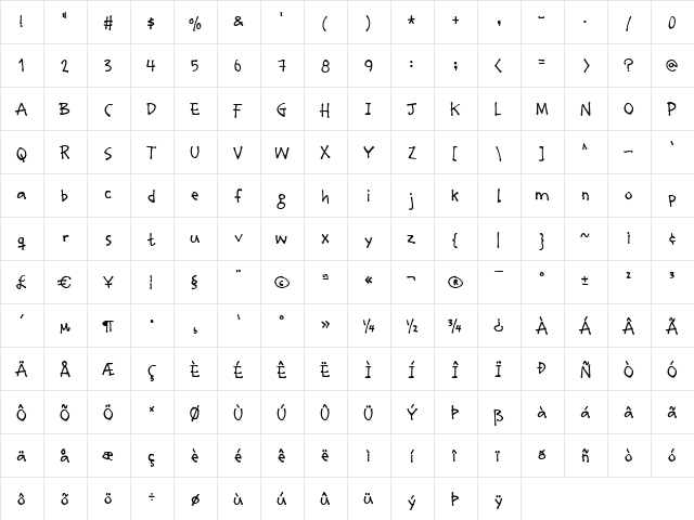 Stumbeleina Fat Regular font glyphpreview