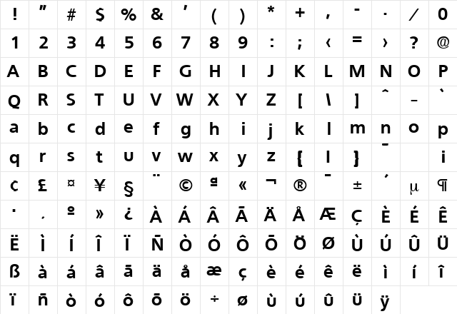 Quebec-Serial-ExtraBold Regular font glyphpreview