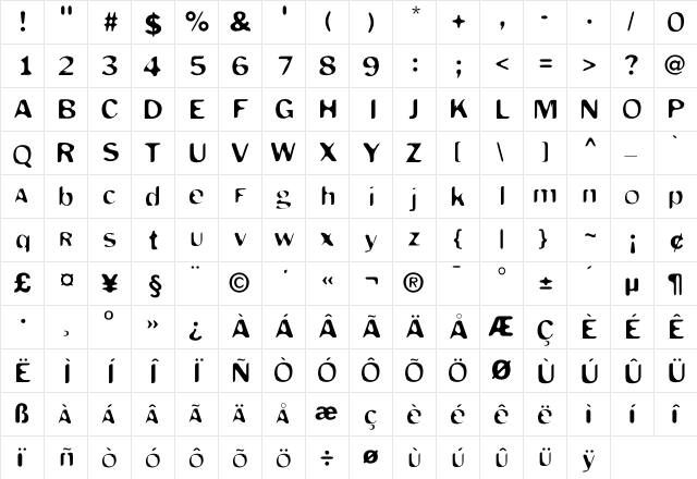 MonkeyCaughtStealing Regular font glyphpreview