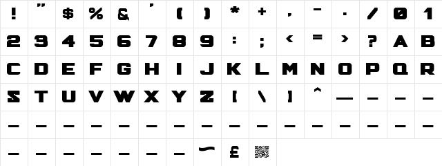 Hunter Squared Regular font glyphpreview