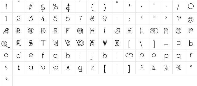 Kingthings Spirogyra Regular font glyphpreview